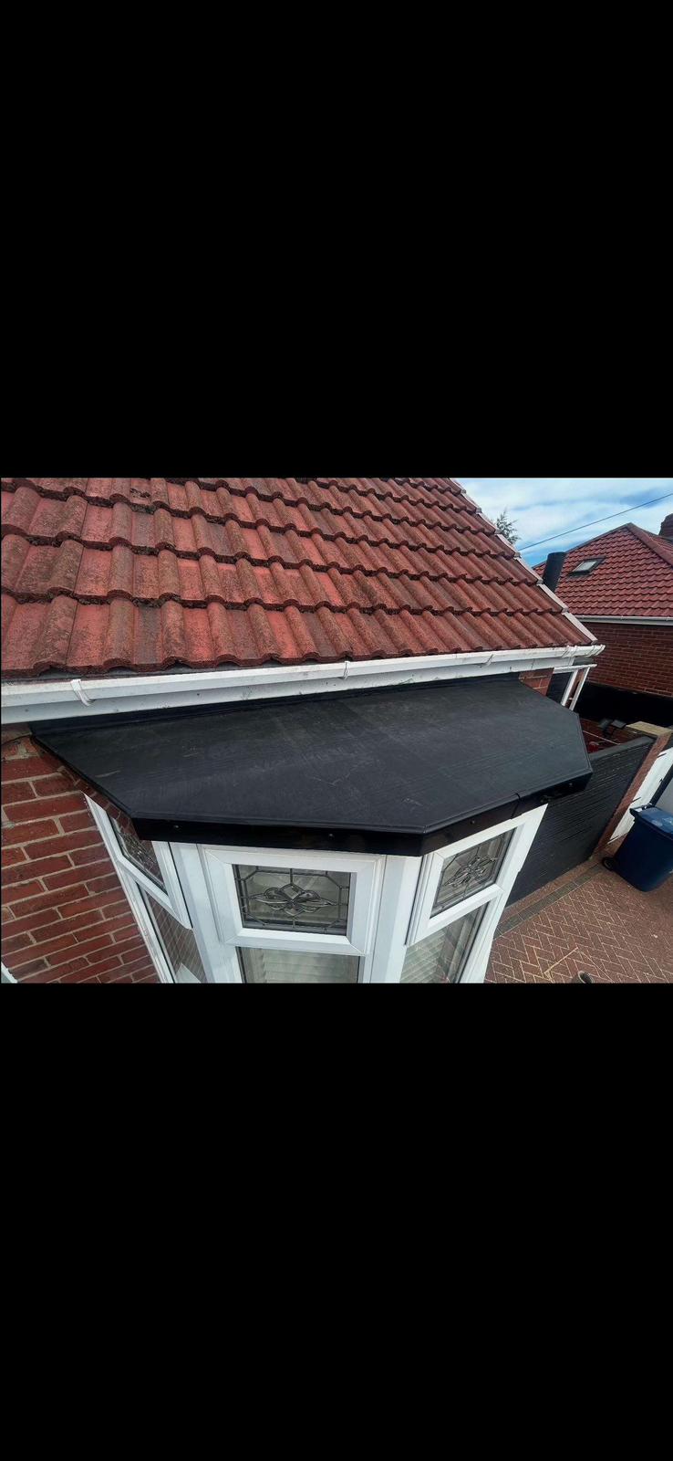 Completed EPDM flat roof installation on a house extension in County Durham