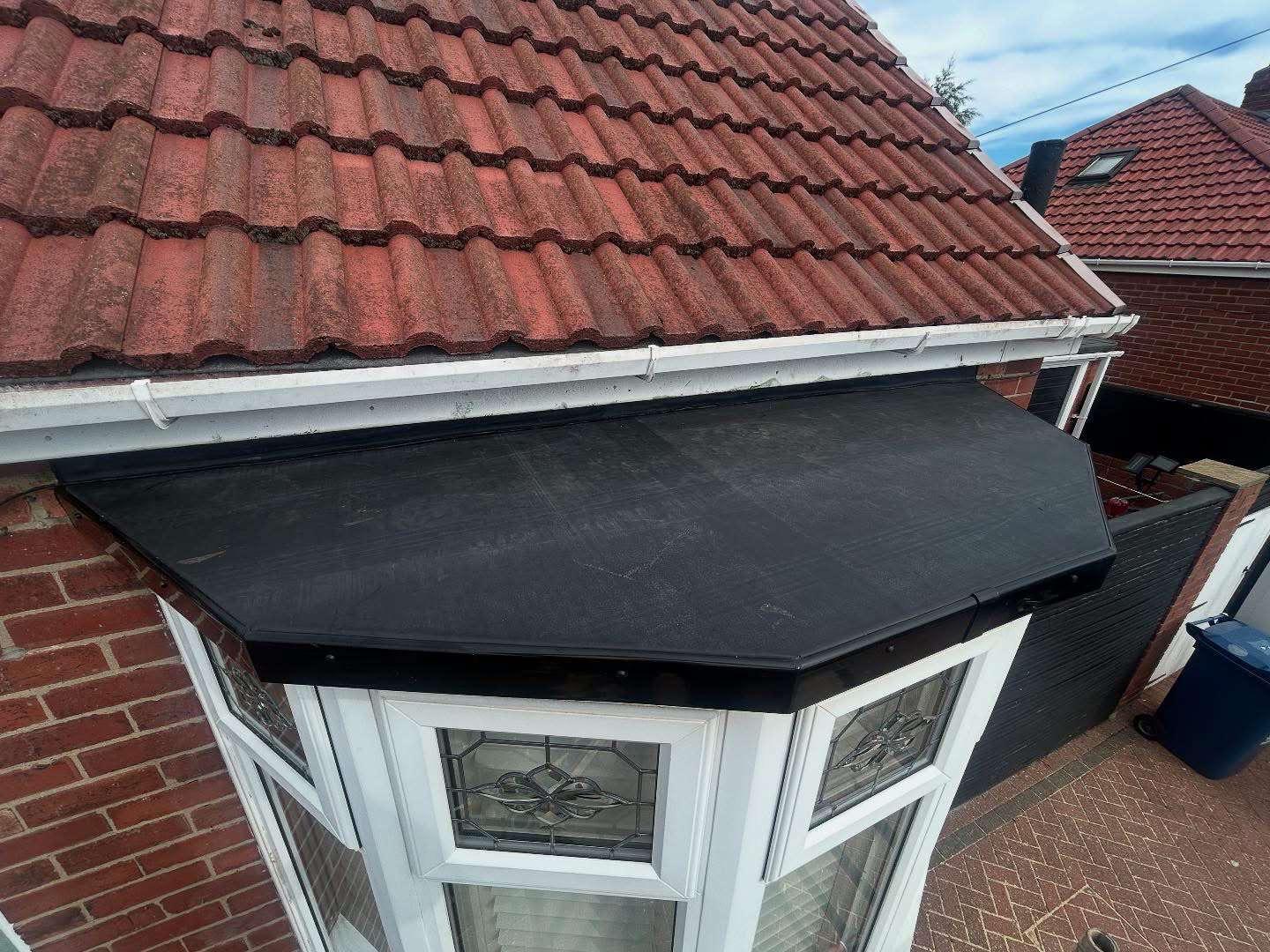Completed EPDM flat roof on bay window