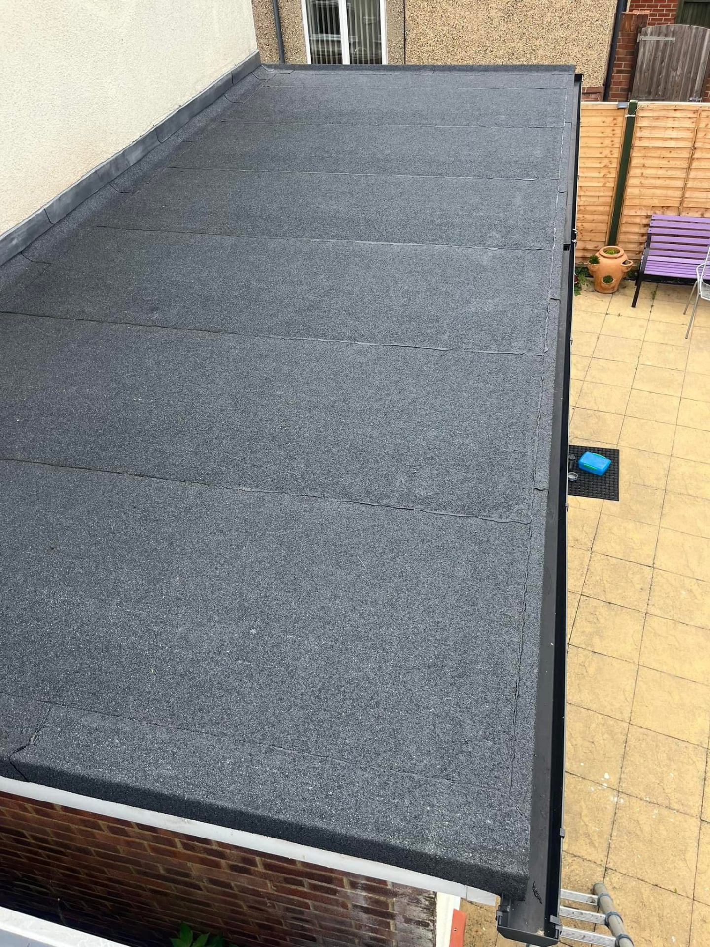 Finished felt flat roof on rear extension