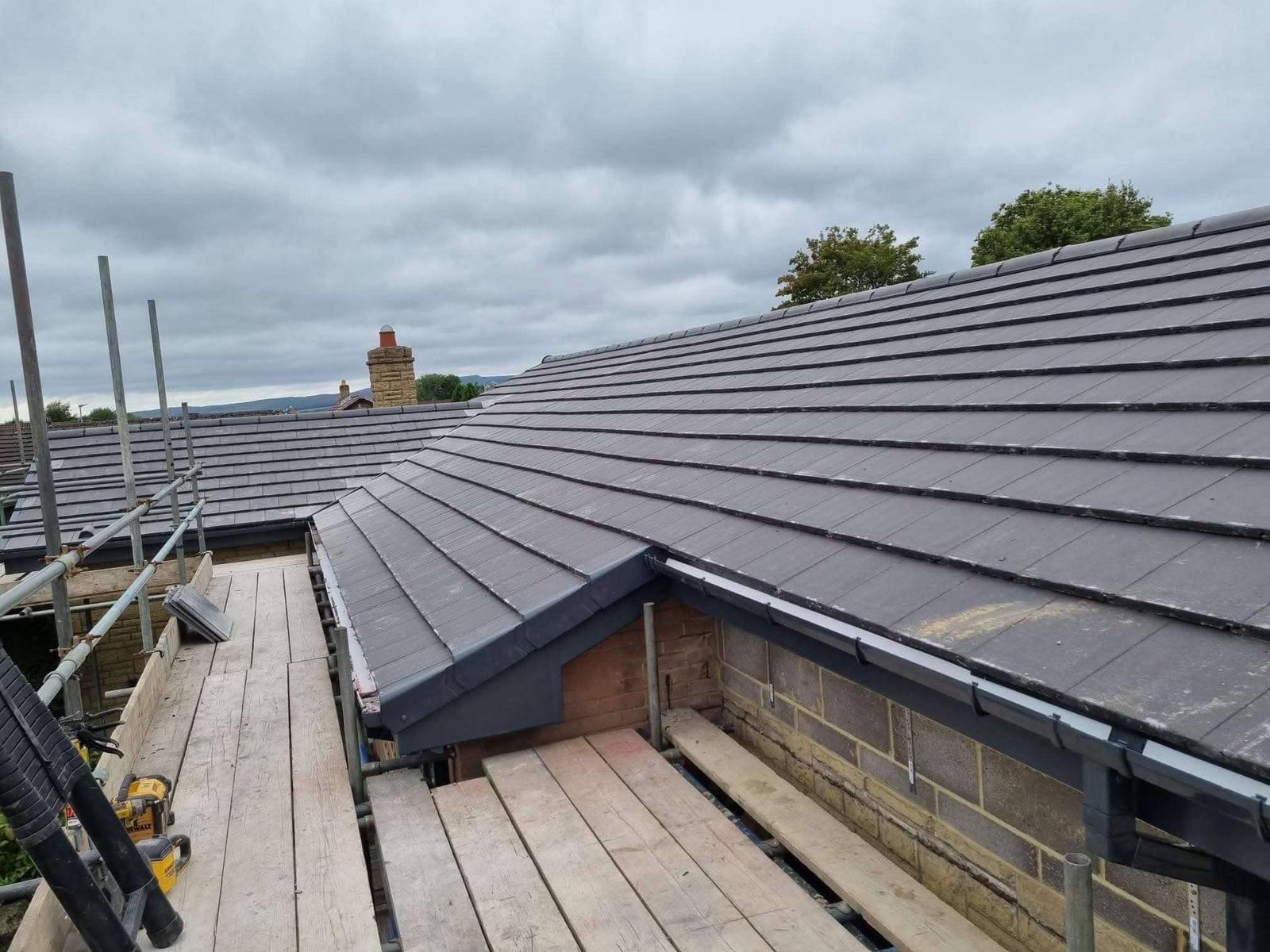 Professional roofing services being carried out on a residential property in County Durham